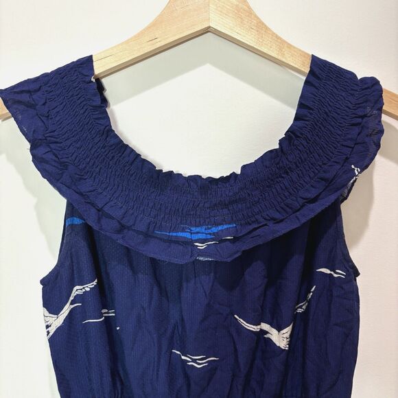 Anthropologie 52 Conversation Colloquial Boat Off Shoulder Midi Dress 2 Nautical - Picture 6 of 13